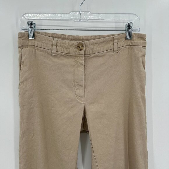 J. JILL Women's Khaki Tan Linen Blend Stretch Straight Leg Office Pants Size 6 - Picture 3 of 7